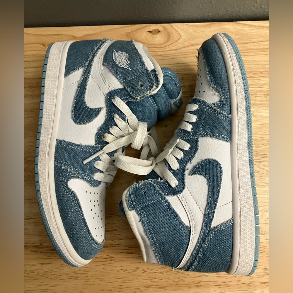 Nike Air Jordan 1 Retro High OG Denim RARE Jordans Sneakers Jeans Shoes - Picture 3 of 10